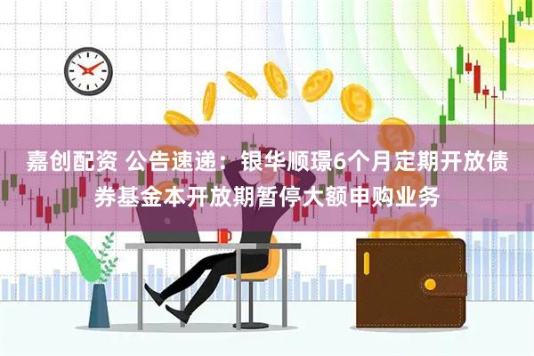 嘉创配资 公告速递：银华顺璟6个月定期开放债券基金本开放期暂停大额申购业务