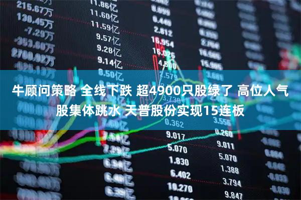 牛顾问策略 全线下跌 超4900只股绿了 高位人气股集体跳水 天普股份实现15连板