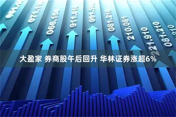 大盈家 券商股午后回升 华林证券涨超6%