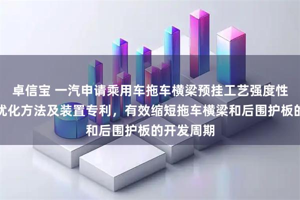 卓信宝 一汽申请乘用车拖车横梁预挂工艺强度性能设计及优化方法及装置专利，有效缩短拖车横梁和后围护板的开发周期